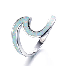 Load image into Gallery viewer, Silver Opal Colored Beads Zircon Ring
