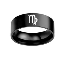 Load image into Gallery viewer, Zodiac Black Stainless Steel Ring
