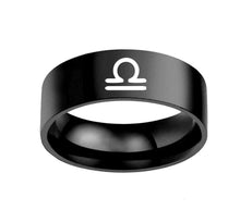 Load image into Gallery viewer, Zodiac Black Stainless Steel Ring

