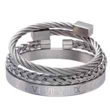 Load image into Gallery viewer, Three Joined Stainless Steel Bracelets
