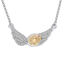 Load image into Gallery viewer, Angel Wing Colored Shiny Zircon Neckalce
