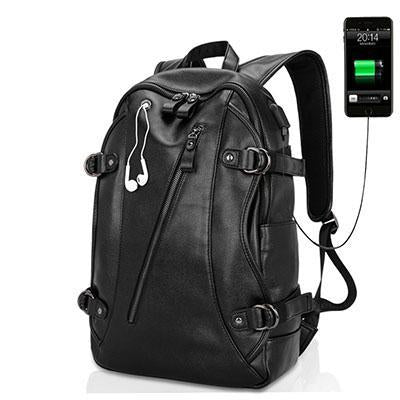 Thick and Elastic Real Leather Backpack