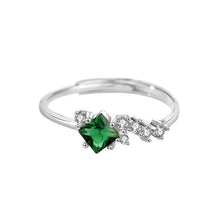 Load image into Gallery viewer, Shiny Emerald Type Stones Silver Ring

