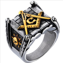 Load image into Gallery viewer, Masonic Stars Ring
