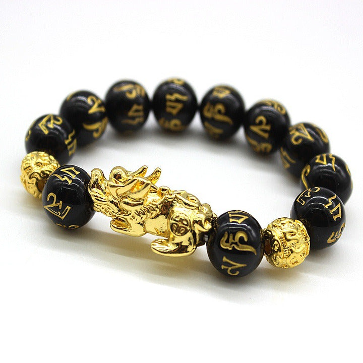 Gold And Black Glyphs Bracelet