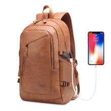 Lade das Bild in den Galerie-Viewer, PU Leather Usb Charging Backpack
